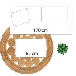 TAPIS JUTE AJOURE D.120CM