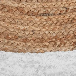 TAPIS JUTE BORD BLANC D.120CM