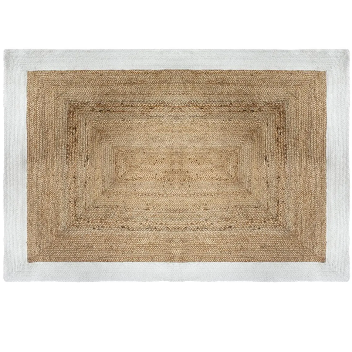 TAPIS JUTE BORD BLANC D.120X170CM
