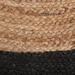 TAPIS JUTE BORD NOIR D.120CM