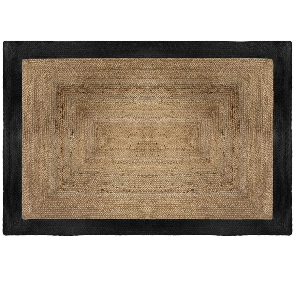 TAPIS JUTE BORD NOIR D.120X170CM