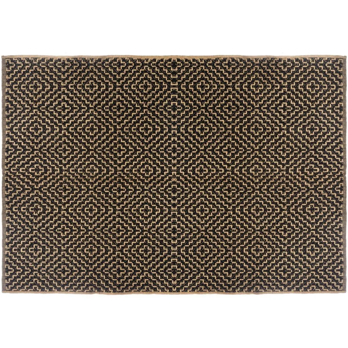 TAPIS JUTE COTON NOIR D.120X170CM