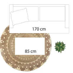 TAPIS JUTE GOLD SHINE D.115CM