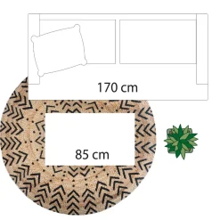 TAPIS JUTE ROND IMPRIME LIVIN D.120CM