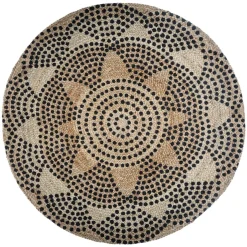 TAPIS JUTE ROND IMPRIME LIVIN D.120CM