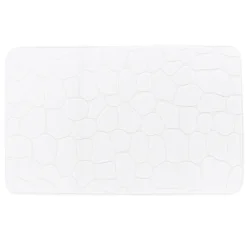 TAPIS MEMOIRE DE FORME MICROFIBRE GALET 50X80CM BLANC