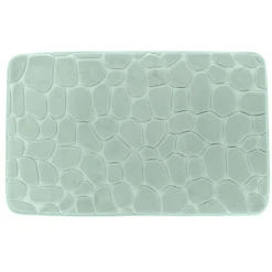 TAPIS MEMOIRE DE FORME MICROFIBRE GALET 50X80CM EUCALYPTUS