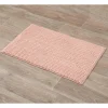 TAPIS MICROFIBRE BOULES ROSE POUDRE 50X80CM