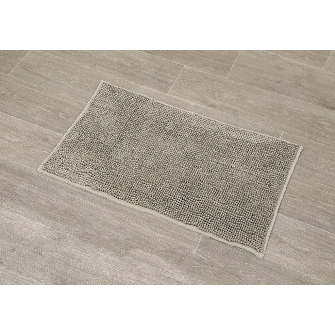 TAPIS MICROFIBRE BOULES UNI 45X75CM TAUPE