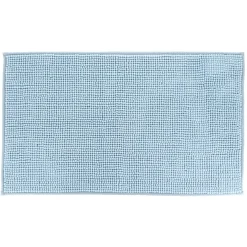 TAPIS MICROFIBRE BOULES UNI 45X75CM BLEU CLAIR
