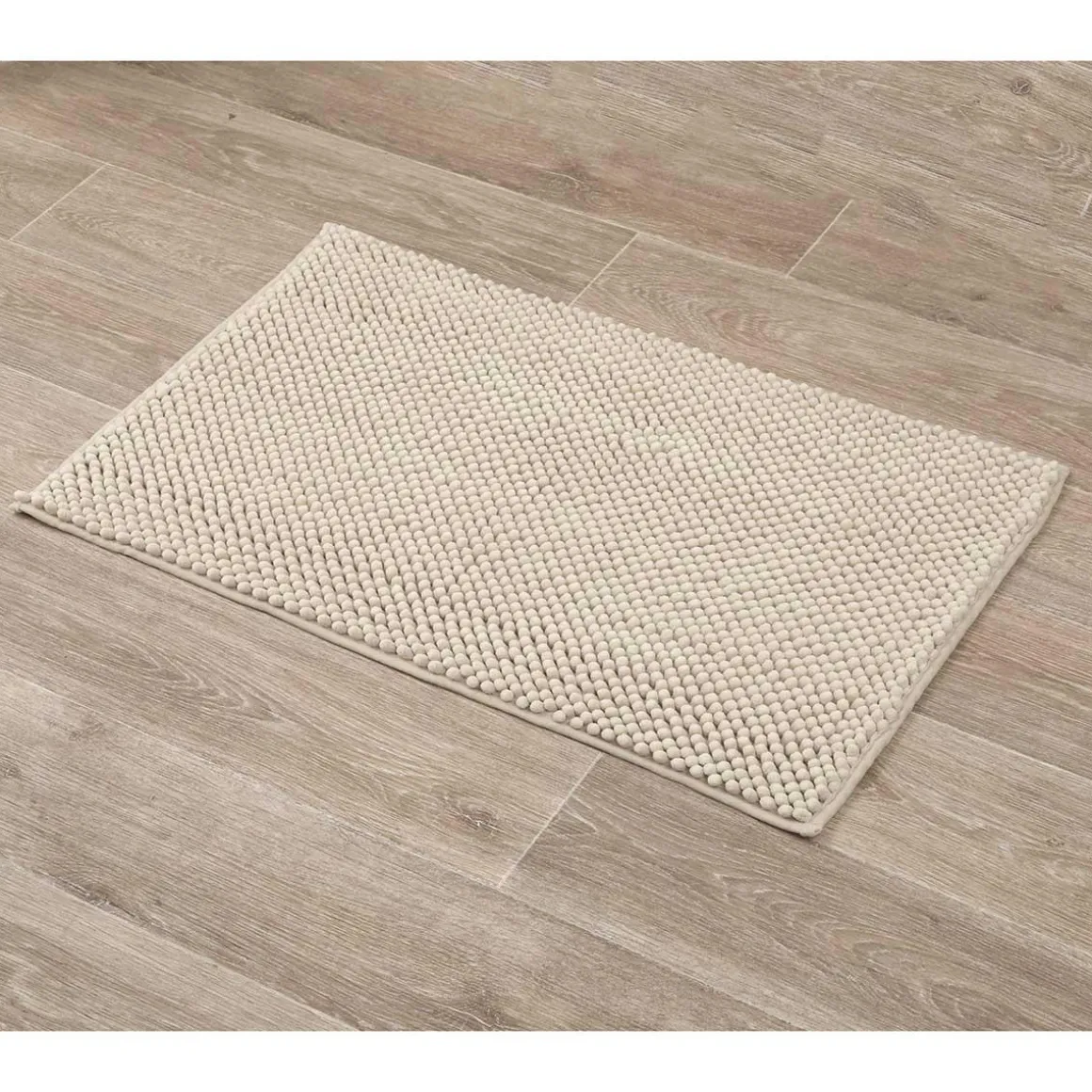 TAPIS MICROFIBRE BOULES 50X80CM BEIGE