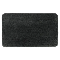TAPIS MICROFIBRE DOUX DESSOUS LATEX 45X75CM GRIS FONCE