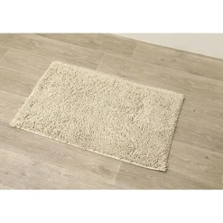 TAPIS MICROFIBRE PETITE CHENILLE 50X80CM BEIGE