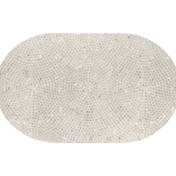 TAPIS OVAL DIATOMITE SOUPLE 45X75CM EFFET CARREAUX ROMA