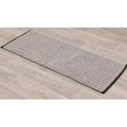 TAPIS POLYESTER COTON BICOLORE 45X120CM FICELLE NOIR