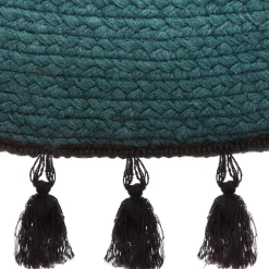 TAPIS POP BLEU CANARD EN COTON D.120CM