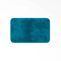 TAPIS RECTANGLE 50X80CM FLANELLE UNIE FLANOU BLEU
