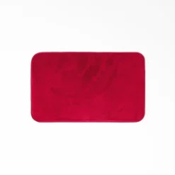 TAPIS RECTANGLE 50X80CM FLANELLE UNIE FLANOU CARMIN