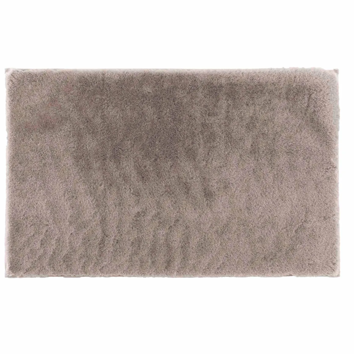 TAPIS RECTANGLE 60X90CM IMITATION FOURRURE FELINE TAUPE