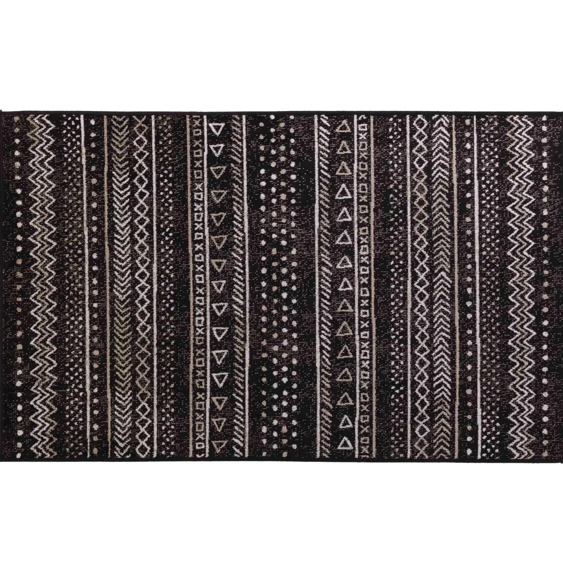 TAPIS RECTANGLE 68X110CM VISCOSE TISSEE TALLULAH NOIR