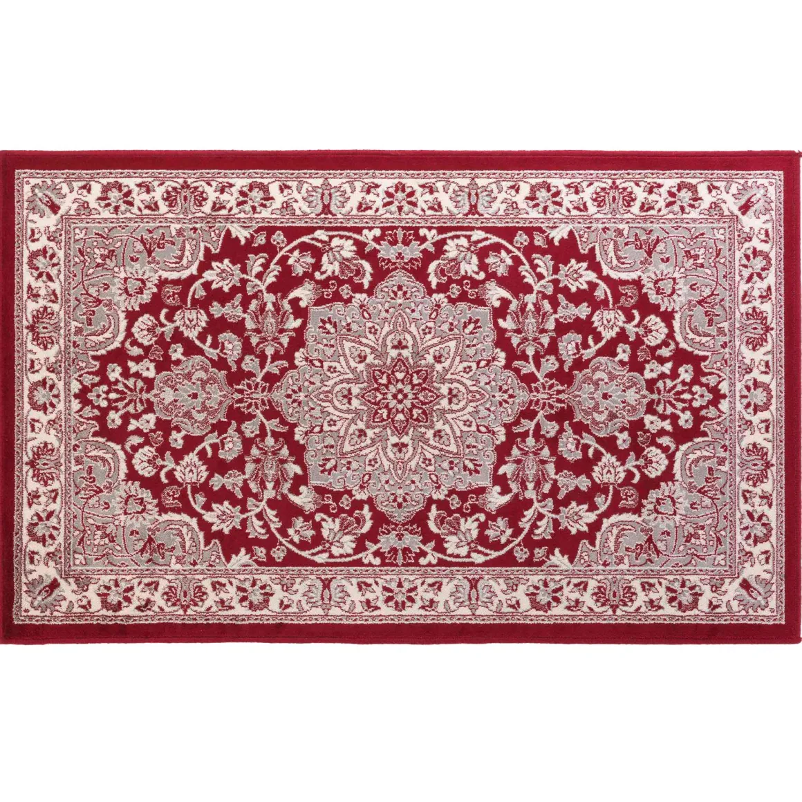 TAPIS RECTANGLE 68X110CM VISCOSE TISSEE CHERINE ROUGE