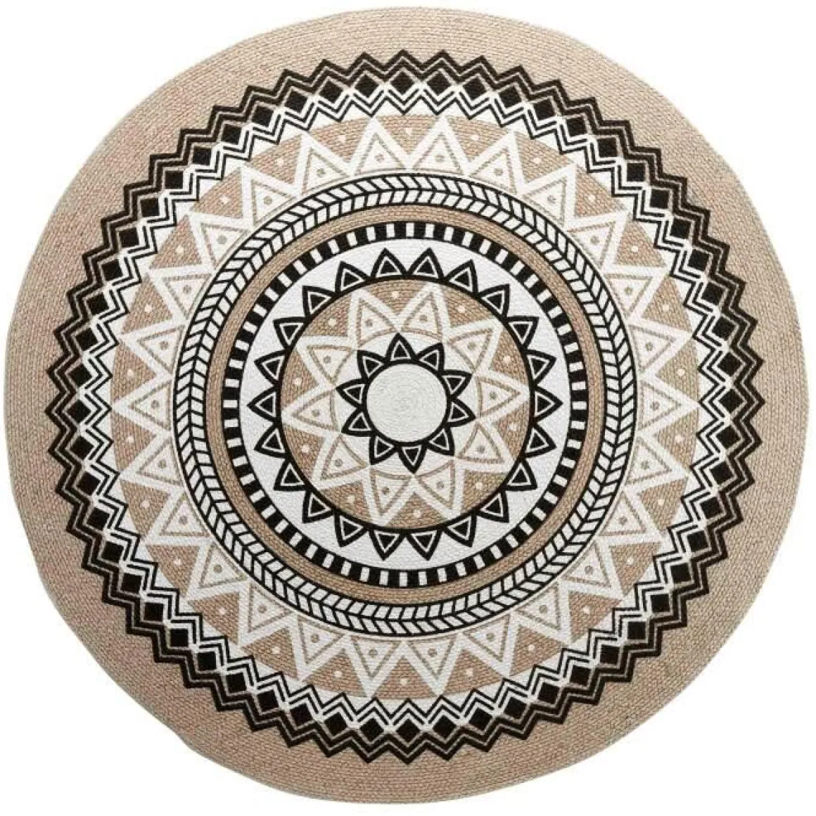 TAPIS ROND D.120 CM COTON IMPRIME YABA