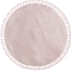 TAPIS ROSE LUREX FRANGES D.90CM