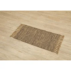 TAPIS SAIGON COTON JUTE 45X90CM NATUREL NOIR