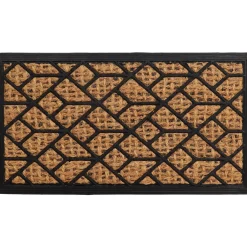 TAPIS 33X60CM COCO TRESSE CAOUTCHOUC CARRES