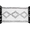 TAPIS 50X80CM COTON IMPRIME FREYA BLANC