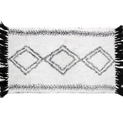 TAPIS 50X80CM COTON IMPRIME FREYA BLANC