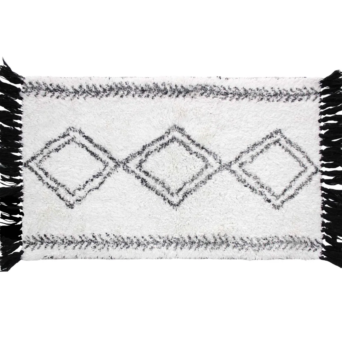 TAPIS 50X80CM COTON IMPRIME FREYA BLANC