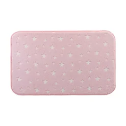 TAPIS 50 X 80 CM FLANEL UNI PHOSPHORESCENT FLUO NIGHT ROSE