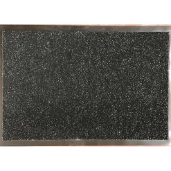 TAPIS 60X80CM POLYESTER PVC NOIR CHINE BLANC
