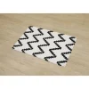 TAPIS ZIGZAG FOND BLANC 60X90CM BLANC NOIR