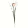 TIGE BOULE ET HERBE H.64CM BLANC