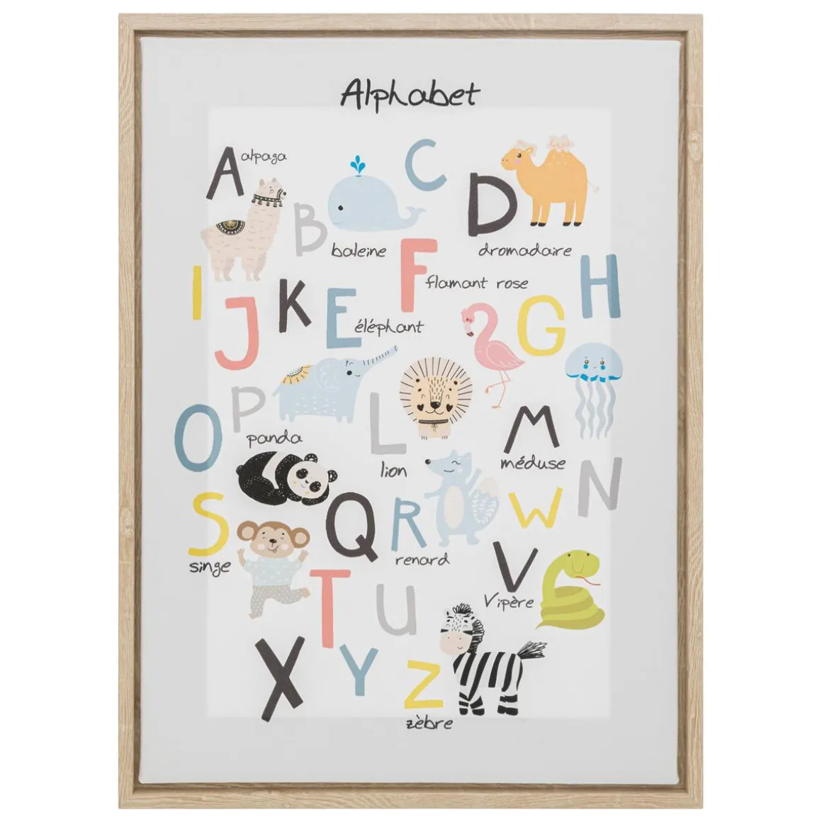 TOILE IMPRIME ALPHABET 30X40CM