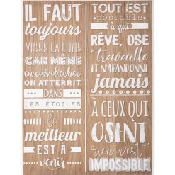 TOILE IMPRIMEE CITATIONS D.58X78CM