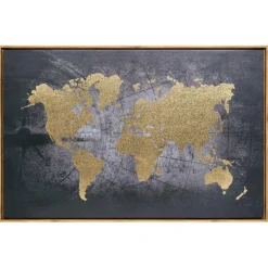 TOILE IMPRIMEE MONDE D.58X88CM