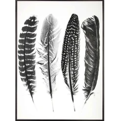 TOILE IMPRIMEE PLUMES 60X80CM