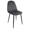 TONIA CHAISE VELOURS GRIS PIEDS NOIR