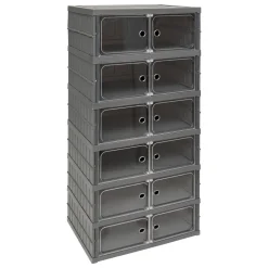 TOUR DE RANGEMENT PLIABLE 6 ETAGES PLASTIQUE