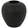 VASE BOULE RILY CERAMIQUE NOIR H.22CM