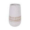 VASE CERAMIQUE BLANC ET BEIGE H.19CM