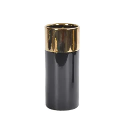 VASE CERAMIQUE NOIR DORE H.24CM