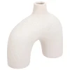 VASE CERAMIQUE SABLEE BLANC ASY H.18CM