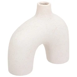 VASE CERAMIQUE SABLEE BLANC ASY H.18CM