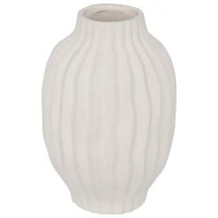 VASE CERAMIQUE STRIE FERNAN BLANC H.22CM