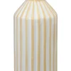 VASE JAUNE ET BLANC LIGNE RELIEF 11.5X11.5X24CM