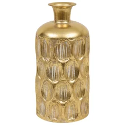 VASE METAL STRIE BELLI DORE H.41CM